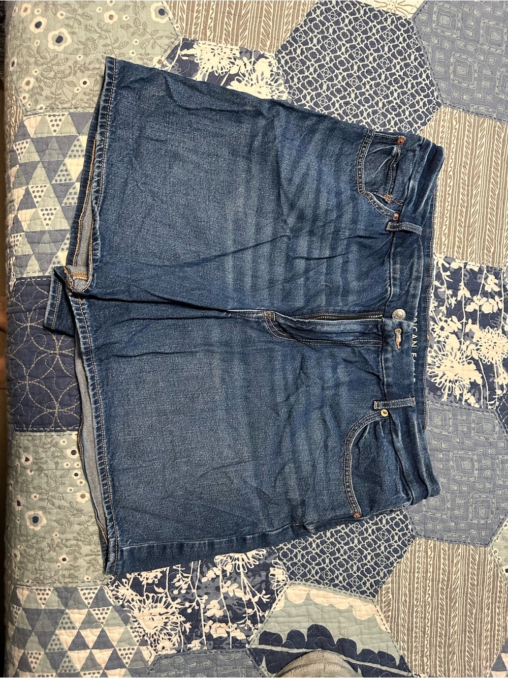 American Eagle Outfitters Dark Blue Denim Jean Shorts